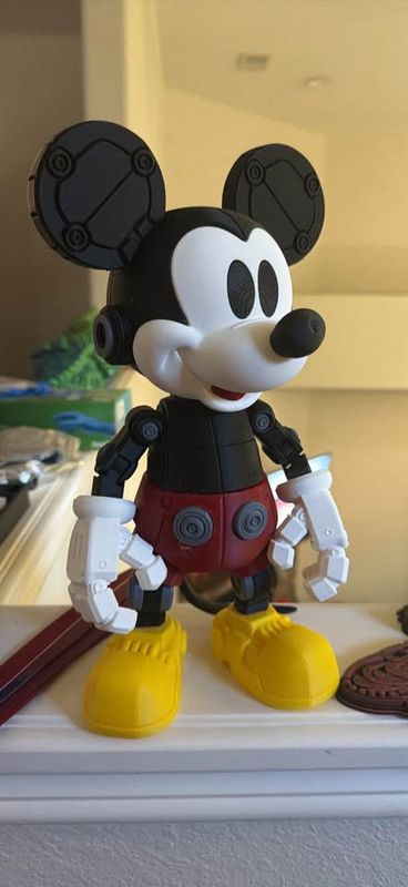 3D-printed robot-style cyber mouse figure