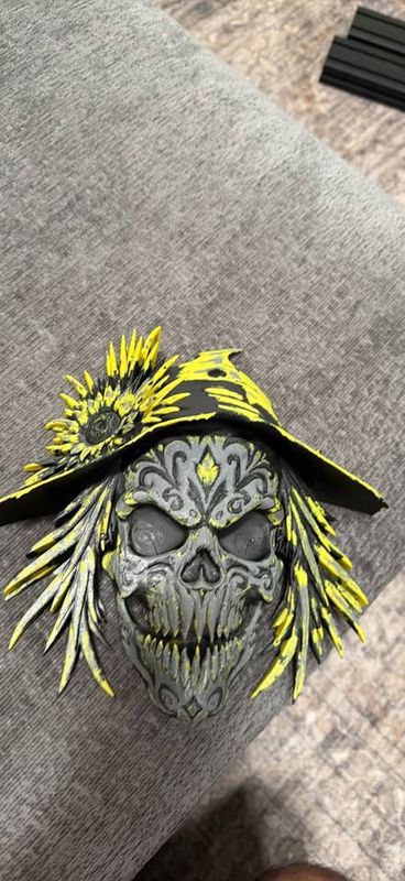 3D-printed Day of the Dead skull wall piece